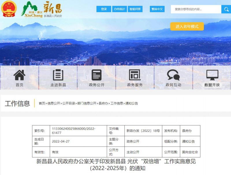 浙江新昌：大力推進(jìn)工商業(yè)建筑屋頂光伏，全縣現(xiàn)有黨政機(jī)關(guān)、事業(yè)單位等公共建筑屋頂實(shí)現(xiàn)100%安裝
