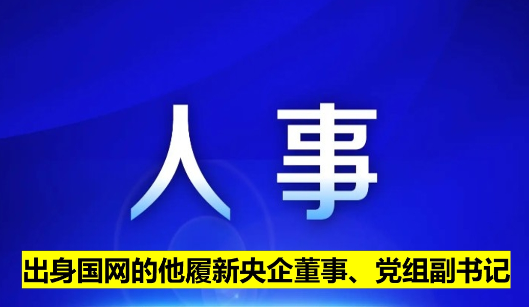 出身國(guó)網(wǎng)的他履新央企董事、黨組副書記